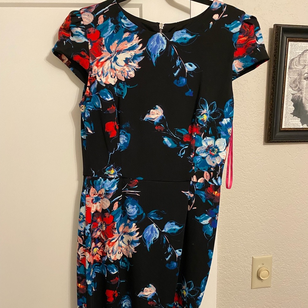 Betsey Johnson Floral Midi Dress Size 10
